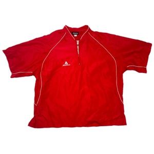 VINTAGE Akadema PROFESSIONAL 1/4 ZIP PULLOVER JACKET Size Medium Red POLY LINED